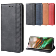 Magnetic Buckle Retro Crazy Horse Texture Horizontal Flip Leather Case for Galaxy Note 10 , with Holder & Card Slots & Photo Frame(Black)