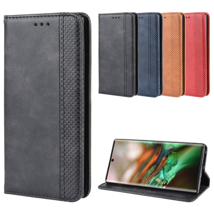 Magnetic Buckle Retro Crazy Horse Texture Horizontal Flip Leather Case for Galaxy Note 10 , with Holder & Card Slots & Photo Frame(Black)