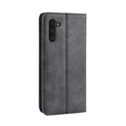 Magnetic Buckle Retro Crazy Horse Texture Horizontal Flip Leather Case for Galaxy Note 10 , with Holder & Card Slots & Photo Frame(Black)