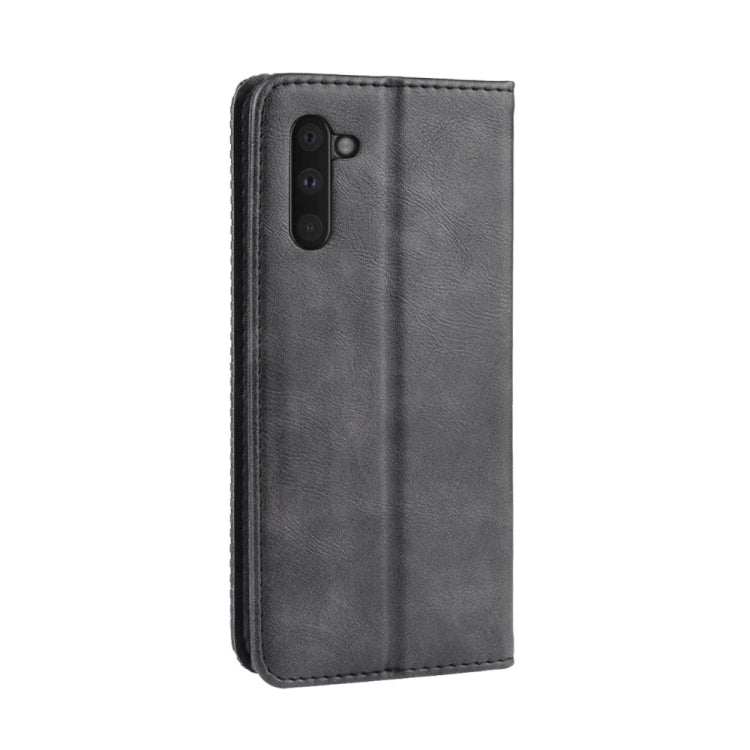 Magnetic Buckle Retro Crazy Horse Texture Horizontal Flip Leather Case for Galaxy Note 10 , with Holder & Card Slots & Photo Frame(Black)