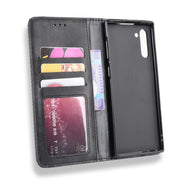 Magnetic Buckle Retro Crazy Horse Texture Horizontal Flip Leather Case for Galaxy Note 10 , with Holder & Card Slots & Photo Frame(Black)