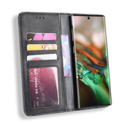 Magnetic Buckle Retro Crazy Horse Texture Horizontal Flip Leather Case for Galaxy Note 10 , with Holder & Card Slots & Photo Frame(Black)