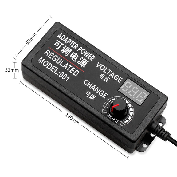 AC To DC Adjustable Voltage Power Adapter Universal Power Supply Display Screen Power Switching Charger EU, Output Voltage:3-12-5A