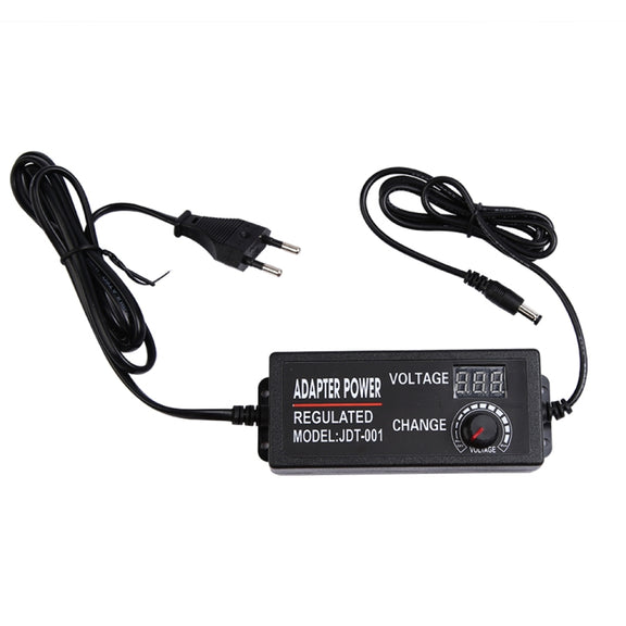 AC To DC Adjustable Voltage Power Adapter Universal Power Supply Display Screen Power Switching Charger EU, Output Voltage:3-12-5A