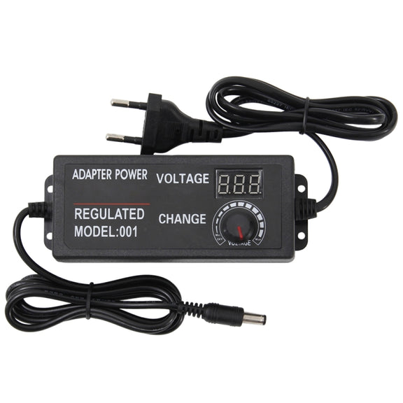 AC To DC Adjustable Voltage Power Adapter Universal Power Supply Display Screen Power Switching Charger EU, Output Voltage:3-12-5A