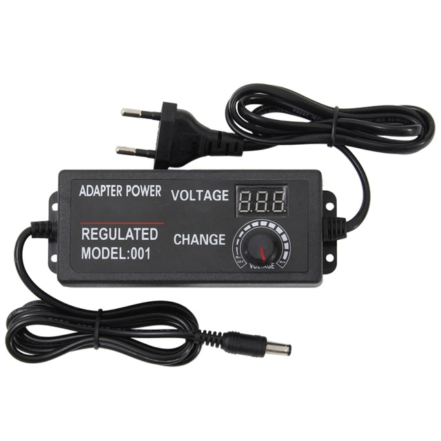 AC To DC Adjustable Voltage Power Adapter Universal Power Supply Display Screen Power Switching Charger EU, Output Voltage:3-12-5A