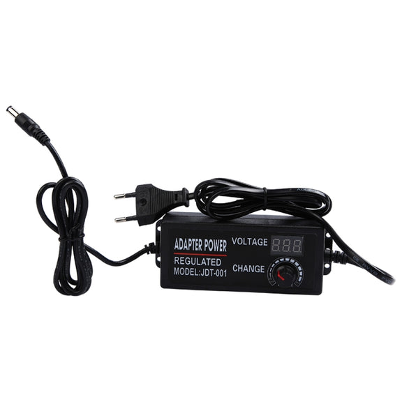 AC To DC Adjustable Voltage Power Adapter Universal Power Supply Display Screen Power Switching Charger EU, Output Voltage:3-12-5A