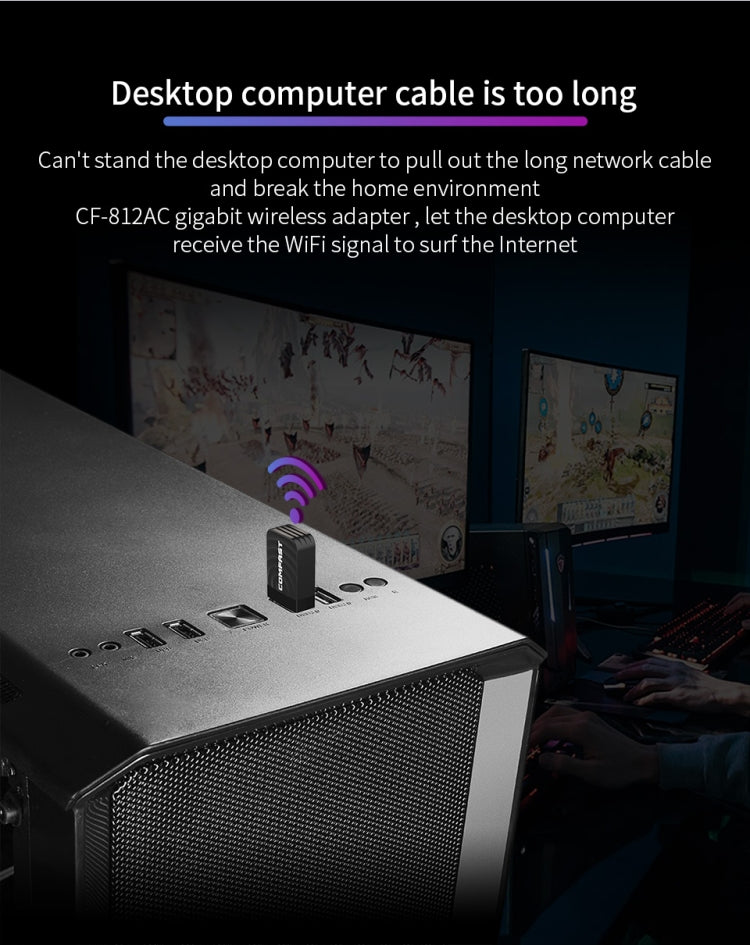COMFAST CF-812AC 1300 Mbps Dual Band Mini USB WiFi Adapter - free shipping - PMC Jewellery - Order now!