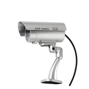 IP66 Water-resistant Dummy CCTV Camera With Flashing LED For Realistic Looking for Security Alarm(Silver)