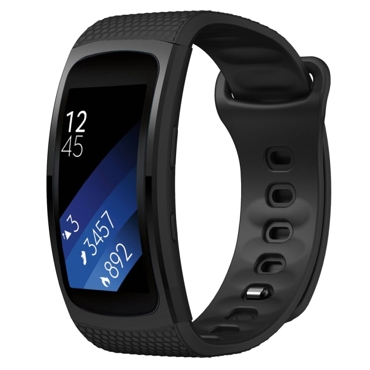 Silicone Watch Band for Samsung Gear Fit2 SM-R360, Wrist Strap Size:150-213mm(Black) - Watch Bands by PMC TechLife | Online Shopping South Africa | PMC TechLife | Buy Now Pay Later Mobicred