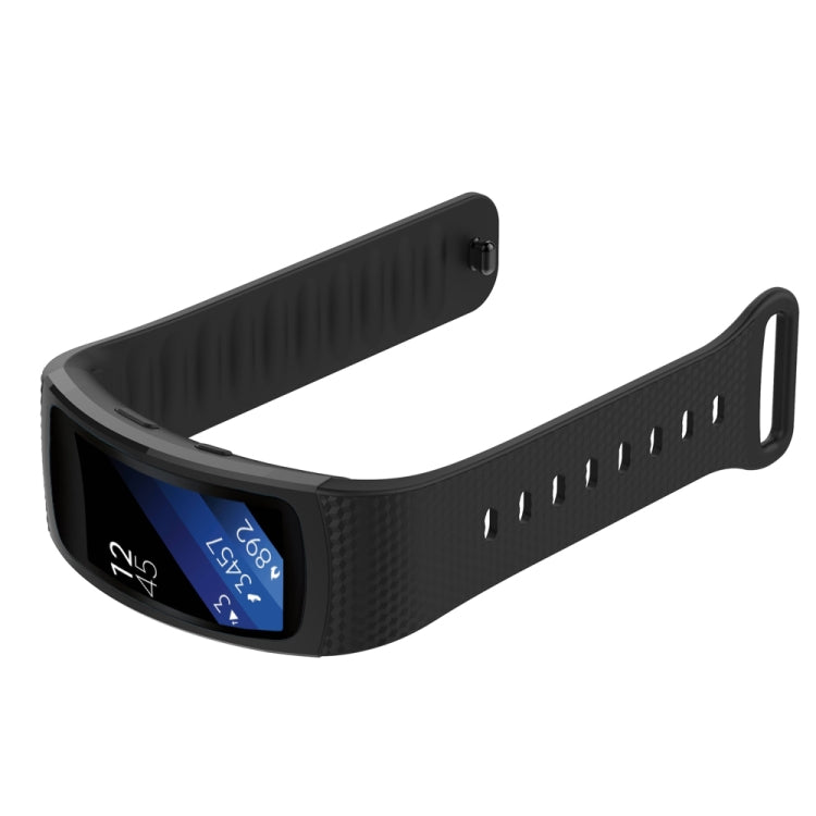 Silicone Watch Band for Samsung Gear Fit2 SM-R360, Wrist Strap Size:150-213mm(Black) - Watch Bands by PMC TechLife | Online Shopping South Africa | PMC TechLife | Buy Now Pay Later Mobicred