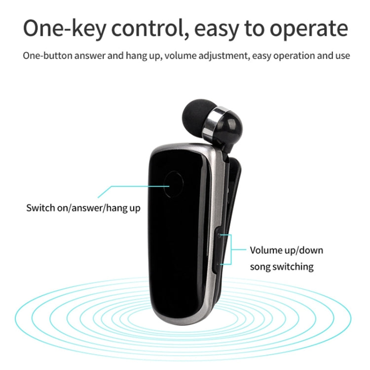 K39 Wireless Bluetooth Headset CSR DSP chip In-Ear Vibrating Alert Wear Clip Hands Free Earphone (Rose Red) - Bluetooth Earphone by PMC TechLife | Online Shopping South Africa | PMC TechLife