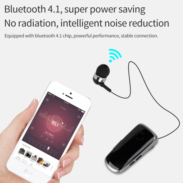 K39 Wireless Bluetooth Headset CSR DSP chip In-Ear Vibrating Alert Wear Clip Hands Free Earphone (Rose Red)
