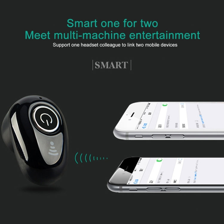 S650 Second GenerationMini Invisible Bluetooth Earphone with Microphone (Black)