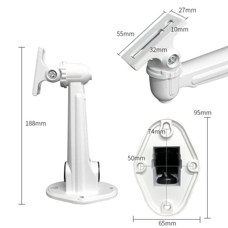 CCTV Wall Mount Stand Aluminum Metallic Silver Bracket Indoor Outdoor for Bullet Camera IP Camera Bracket Accessories - Mounting Bracket by PMC TechLife | Online Shopping South Africa | PMC TechLife