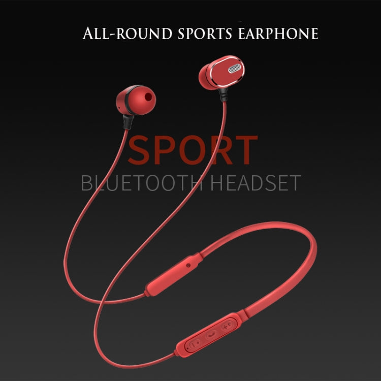 DM-22 Magnetic Bluetooth Earphone DM-22 Neckband Sport headset with Mic Wireless Handsfree Earphoness(Red)