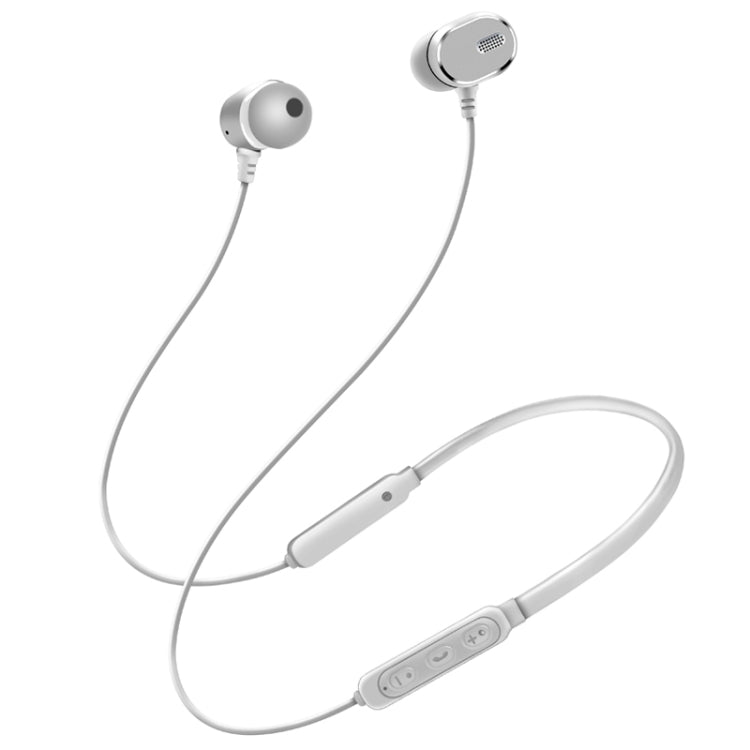 DM-22 Magnetic Bluetooth Earphone DM-22 Neckband Sport headset with Mic Wireless Handsfree Earphoness(White) - Neck-mounted Earphone by PMC TechLife | Online Shopping South Africa | PMC TechLife