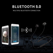 DM-22 Magnetic Bluetooth Earphone DM-22 Neckband Sport headset with Mic Wireless Handsfree Earphoness(White)