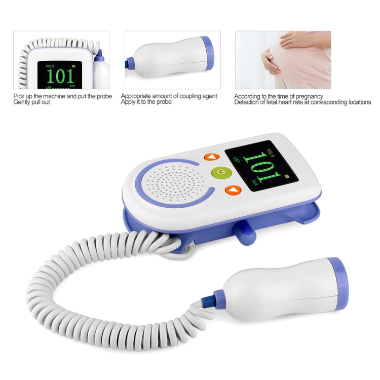 A100D  Digital Fetal Doppler Ultrasound Sound Baby Heartbeat Detector Monitor Rechargeable Prenatal Pocket Fetal Doppler Stethoscope