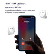 OneDer W12 Wireless Earphone with Water-resistant IPX5 HD Stereo Sound TWS Bluetooth Earphone(Red)