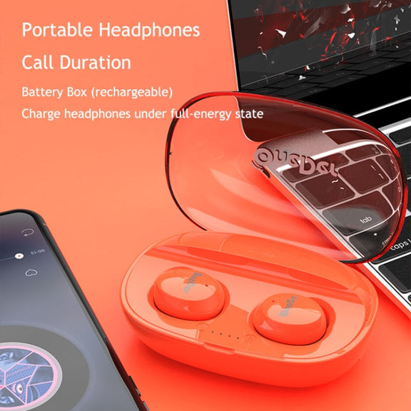 OneDer W12 Wireless Earphone with Water-resistant IPX5 HD Stereo Sound TWS Bluetooth Earphone(Red)