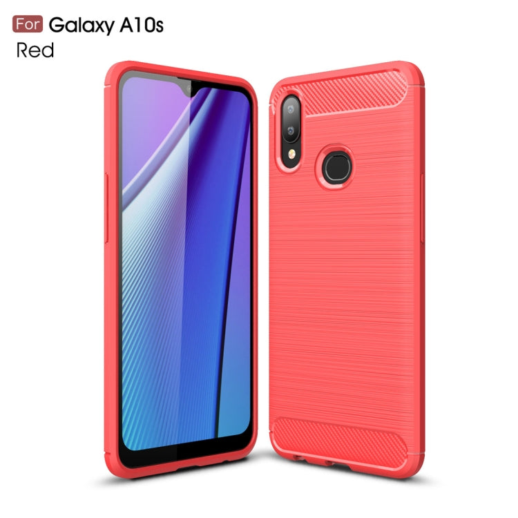 Brushed Texture Carbon Fiber TPU Case for Galaxy A10s(Red) - free shipping - PMC TechLife - Order now!