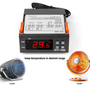 STC-1000 220V Digital Temperature Controller LED Temperature Regulator Thermostat for Incubator Relay 10A Heating and Cooling
