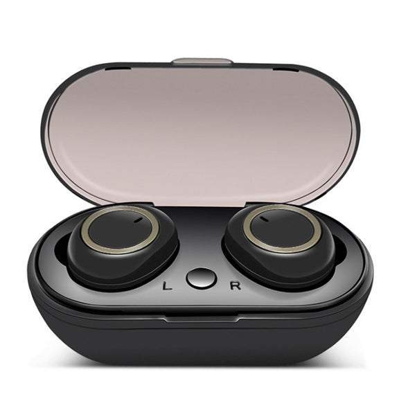 TWS-A1 TWS Bluetooth 5.0 Mini Invisible Sports Music Earphone with Charging Box & Microphone (Black)
