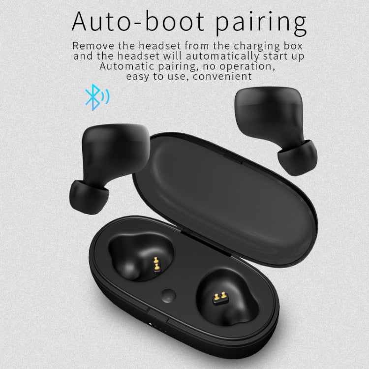 TWS-A1 TWS Bluetooth 5.0 Mini Invisible Sports Music Earphone with Charging Box & Microphone (White)