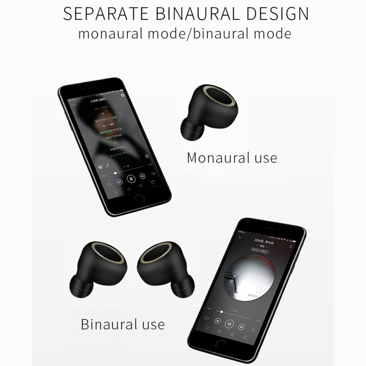 TWS-A1 TWS Bluetooth 5.0 Mini Invisible Sports Music Earphone with Charging Box & Microphone (White)
