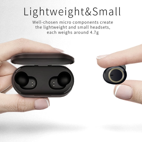 TWS-A1 TWS Bluetooth 5.0 Mini Invisible Sports Music Earphone with Charging Box & Microphone (White)