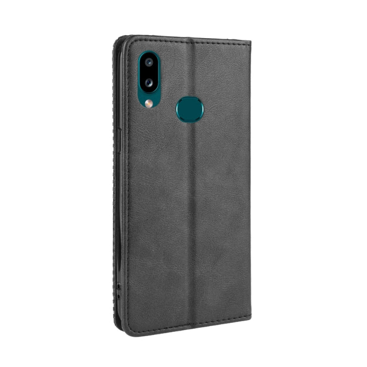 For Galaxy A10s Magnetic Buckle Retro Crazy Horse Texture Horizontal Flip Leather Case with Holder & Card Slots & Photo Frame(Black) - free shipping - PMC TechLife - Order now!