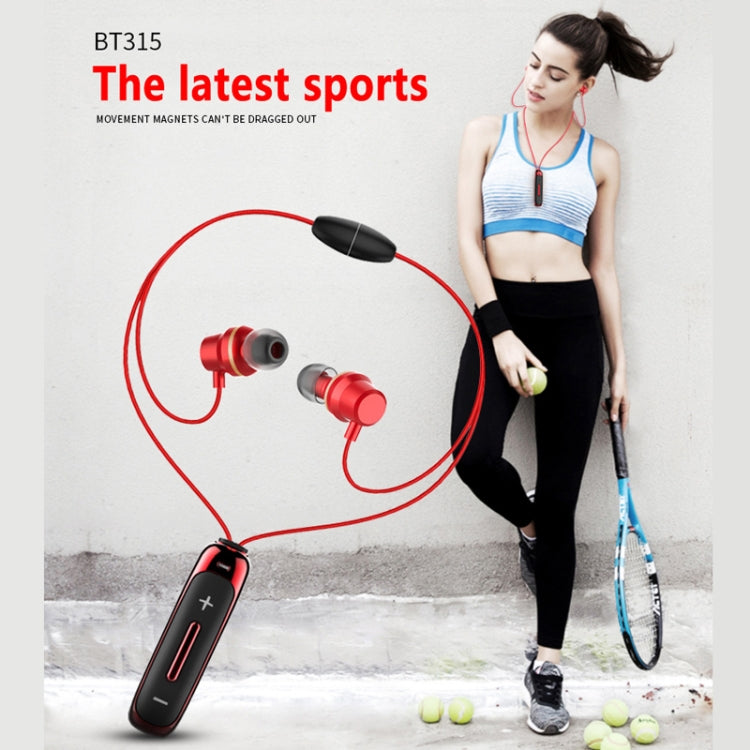 BT315 Sport Bluetooth Headset Wireless Stereo Earphone Bluetooth 4.1 Earpiece With Mic Sport Bass Magnetic Necklace Earpiece(Blue) - Sport Earphone by PMC TechLife | Online Shopping South Africa | PMC TechLife