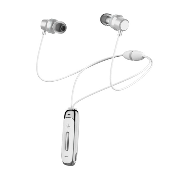 BT315 Sport Bluetooth Headset Wireless Stereo Earphone Bluetooth 4.1 Earpiece With Mic Sport Bass Magnetic Necklace Earpiece(White) - Sport Earphone by PMC TechLife | Online Shopping South Africa | PMC TechLife