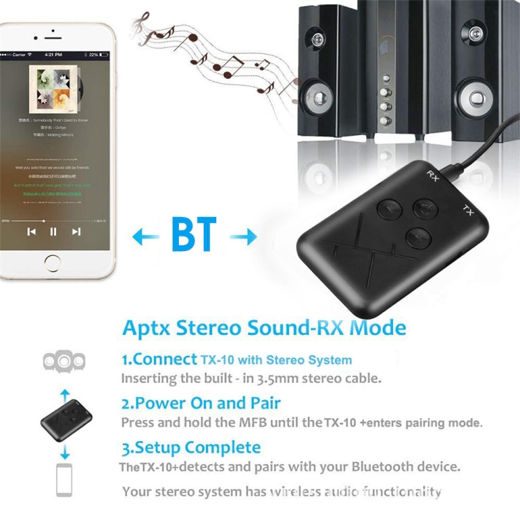 JDEX-TX10 Wireless 2-in-1 3.5mm Bluetooth 4.2 Audio Receiver And Transmitter Adapter - free shipping - PMC TechLife - Order now!