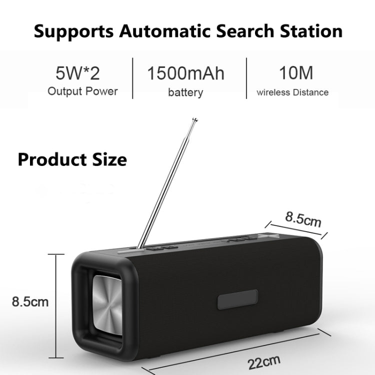 T9 Wireless Bluetooth 4.2 Speaker 10W Portable Sound Box FM Digital Radio 3D Surround Stereo, Support Handsfree & TF & AUX(Gray) - Desktop Speaker by PMC TechLife | Online Shopping South Africa | PMC TechLife