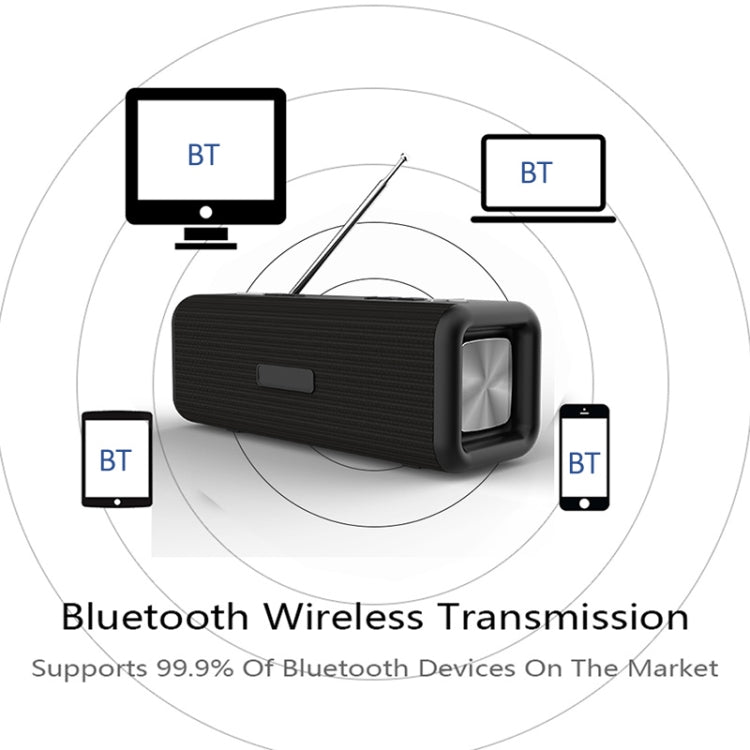 T9 Wireless Bluetooth 4.2 Speaker 10W Portable Sound Box FM Digital Radio 3D Surround Stereo, Support Handsfree & TF & AUX(Gray) - Desktop Speaker by PMC TechLife | Online Shopping South Africa | PMC TechLife