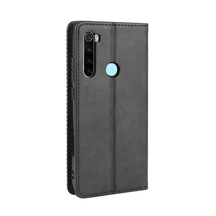 For Xiaomi Redmi Note 8 Magnetic Buckle Retro Crazy Horse Texture Horizontal Flip Leather Case  , with Holder & Card Slots & Photo Frame(Black) - Xiaomi Cases by PMC TechLife | Online Shopping South Africa | PMC TechLife