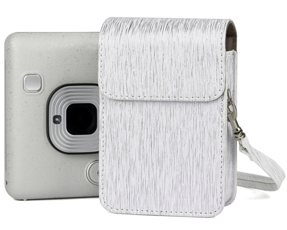 Richwell Brushed Camera Case PU Leather Case for Fujifilm Instax Mini Liplay Instant Camera(Black)
