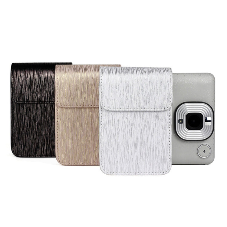 Richwell Brushed Camera Case PU Leather Case for Fujifilm Instax Mini Liplay Instant Camera(White)