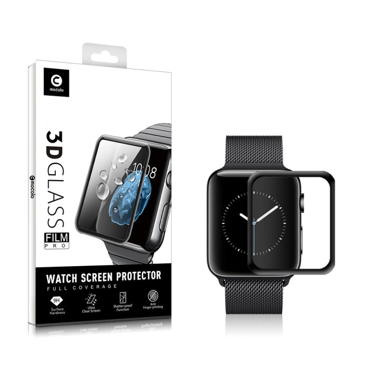 For Apple Watch Series 5 / 4 44mm 2pcs mocolo 0.33mm 9H 3D Round Edge Full Glue Tempered Glass Film - Watch Cases by mocolo | Online Shopping South Africa | PMC Jewellery | Buy Now Pay Later Mobicred