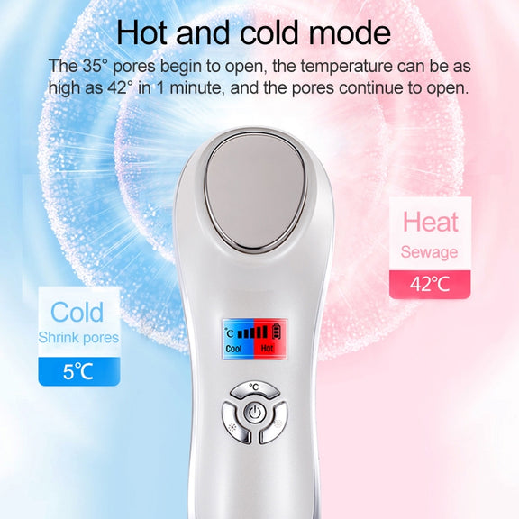 OFY-7901 Ultrasonic Cryotherapy Hot Cold Hammer Facial Lifting Vibration Massager Face Body Import Export Face Care Beauty Machine(White)