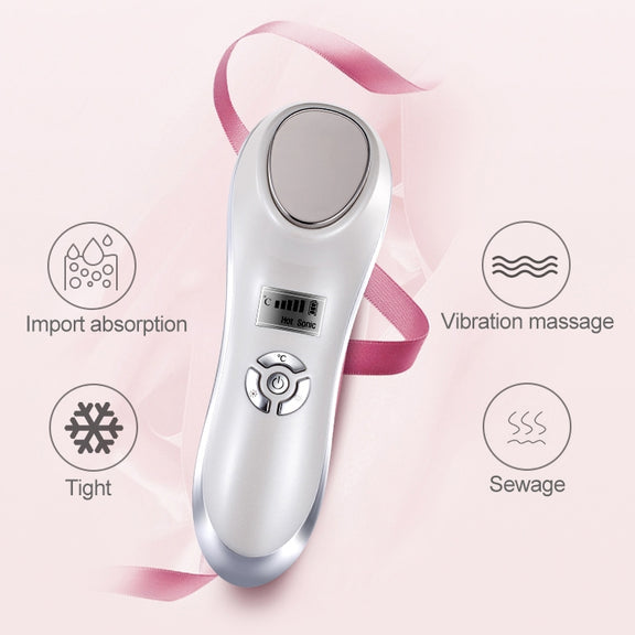 OFY-7901 Ultrasonic Cryotherapy Hot Cold Hammer Facial Lifting Vibration Massager Face Body Import Export Face Care Beauty Machine(White)