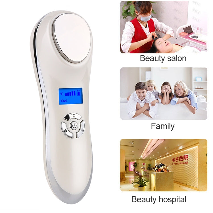 OFY-7901 Ultrasonic Cryotherapy Hot Cold Hammer Facial Lifting Vibration Massager Face Body Import Export Face Care Beauty Machine(White)
