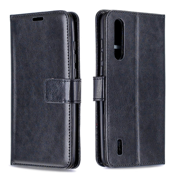 For Xiaomi Mi 9 Lite / CC9 Crazy Horse Texture Horizontal Flip Leather Case with Holder & Card Slots & Wallet & Photo Frame(Black)