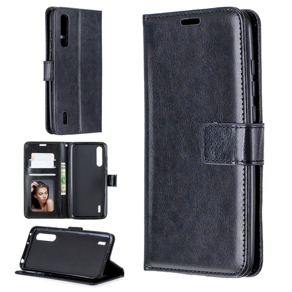 For Xiaomi Mi 9 Lite / CC9 Crazy Horse Texture Horizontal Flip Leather Case with Holder & Card Slots & Wallet & Photo Frame(Black)