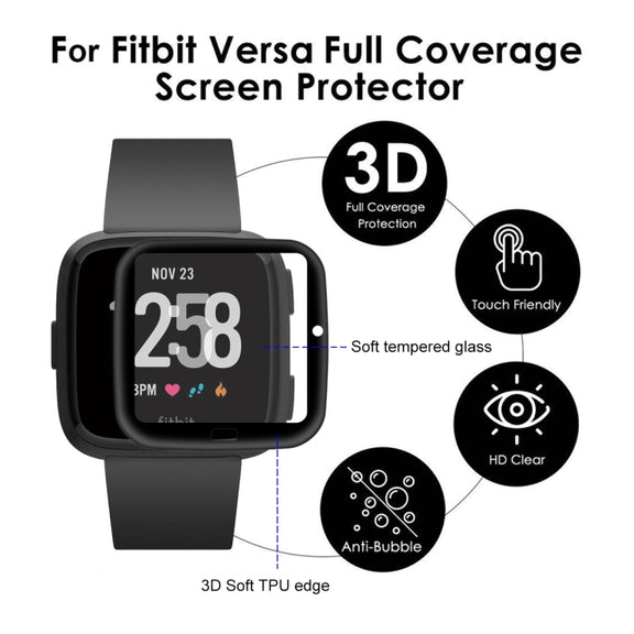 For Fitbit Versa (2018) ENKAY Hat-prince 3D Full Screen Soft TPU Edge + Soft Glass HD Screen Protector Film