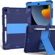 For iPad 10.2 Shockproof Two-Color Silicone Protection Case with Holder & Pen Slot(Dark Blue+Blue) - free shipping - PMC TechLife - Order now!
