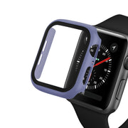 ENKAY Hat-prince Full Coverage PC Case + Tempered Glass Protector for Apple Watch Series 5 / 4 44mm(Blue)