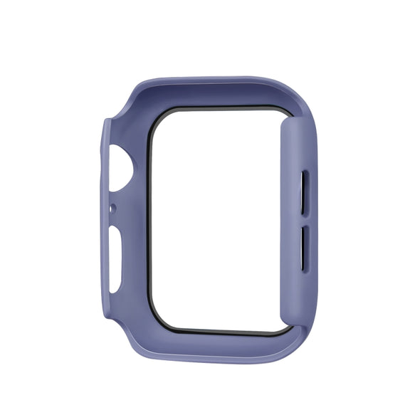 ENKAY Hat-prince Full Coverage PC Case + Tempered Glass Protector for Apple Watch Series 5 / 4 44mm(Blue)
